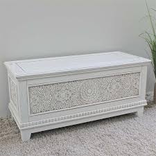 Shoe storage bench white cubbie organizer entryway hallway wood rack entry cubby. International Caravan Windsor Carved Storage Trunk Bench In White Zm 3817 Aw