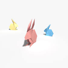 3d Model Origami Rabbit Origami 3d Model 3d Assets