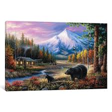 Icanvas Routine Visitors By Chuck Black 26 X 40 X 0 75 Landscape Paintings Landscape Paintings Acrylic Landscape Art