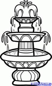 How To Draw A Fountain Water Fountain Step By Step Stuff Pop Culture Free Online Drawing Tutorial Imagenes De Fuentes Fuentes De Agua Agua Para Colorear
