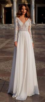 Wedding Dresses Boho Spaghetti Strap Best Italian Wedding Dress Designers Bestweddingd In 2020 Wedding Dress Long Sleeve Wedding Dress Sleeves Popular Wedding Dresses
