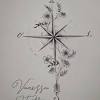Compass tattoo ideas for women. 3