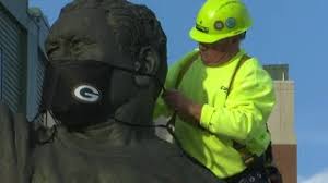 I'm reminded of a story of vince lombardi. Curly Lambeau And Vince Lombardi Statues Get Face Masks Youtube