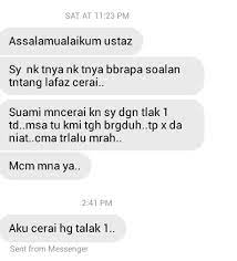 Bukanlah sesuatu yang boleh dilakukan sesuka hati ataupun dengan niat untuk bergurau. Cerai Ketika Marah Aku Cerai Hg Mohd Salman Idrus Facebook