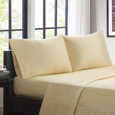 This mickey mouse chevron sheet set features a stylish polka dot pattern with a bright red pop of color! Comfort Classics Chevron Ultra Soft Microfiber Sheet Set Yellow Twin Walmart Com Walmart Com
