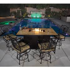 Each bench is about 2 wide and 1 high… Ow Lee San Cristobal 7 Piece Counter Height Fire Pit Dining Set Ow Sancristobal Set8