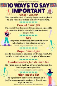 This way, you can log in from your existing. 10 Ways To Say Important In English Learn English With Harry