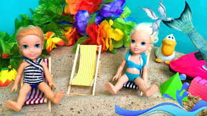 Frozen Elsa and Anna Fun Day at the Beach with Barbie and Friends! | Doll  videos, Fun, Kids videos