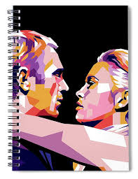 Steve McQueen and Faye Dunaway Spiral Notebook by Retro Movie Posters