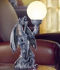 Medieval Dragon Statue Table Lamp Dragon Decor Medieval Decor Medieval Dragon