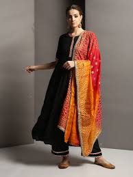 Festival wear gather suit set with gota work and bandhini dupatta. Black Suit With Yellow Dupatta Pasteurinstituteindia Com