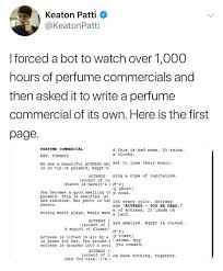 Genius Parody Of A Bot Written Perfume Ad Is The Best Thing You Ll See All Day Perfume Ad Parody Funny Tweets