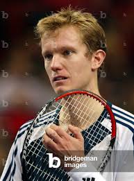 Image of THOMAS JOHANSSON OF SWEDEN REACTS IN TENNIS MASTERS PARIS ATP  TOURNAMENT,