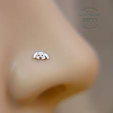Nose Stud Tiny Dog Customize Sterling Nose By Piconosepiercing Brincos Tatoo Piercing
