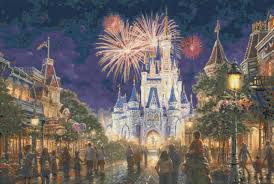 Disney tangled rapunzel flynn maximus pascal romantic cross stitch pattern. Main Street Disney Resort Inspirated To Kinkade 35 36 X 23 79 Cross Stitch Pattern Pdf E889