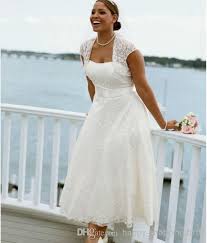 Wholesale A Line Wedding Dresses Buy 2014 Beach Wedding Dresses Plus Size Modern Short Sl Plus Size Wedding Gowns Tea Length Wedding Dress Tea Length Dresses