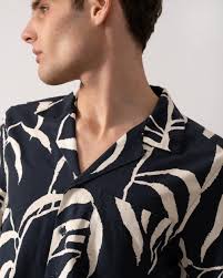 Oliver Sweeney Ravenshead Mens Leaf Print Short Sleeved Shirt