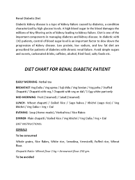 Each meal has a main course and either one or two side dishes. Diet Chart For Renal Diabetic Patient