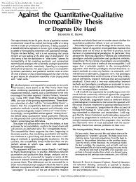 Pdf Against The Quantitative Qualitative Incompatibility Thesis Or Dogmas Die Hard