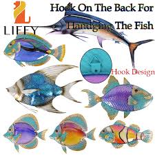 Our metal wall art, nautical decor, beach decor and tropical gifts are of the highest quality and are value priced. Liffy Metal Glass Sea Fish Theme Wall Handing Decorations Outdoor Hanging Wall Art For Patio Pool Or Bathroom Wish