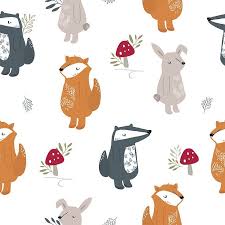 Sommersweat French Terry Woodland Animals Waldtiere Stoffdesign Stoff Design Waldtiere Stoff Am Stuck