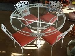 Vintage Mid Century Wrought Iron O W Lee Patio Set Normandy Rose Vintage Patio Furniture Patio Set Vintage Patio