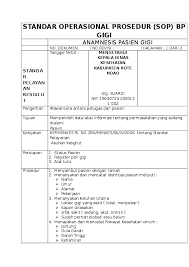 Sop pencabutan akdruptd puskesmas sememi. Doc Standar Operasional Prosedur Baru Gigi Puskesmas Baa Academia Edu