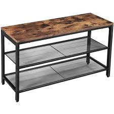 Elegant lighting af110442bl cici blue storage bench. Vasagle Shoe Bench With Seat Shoe Rack With 2 Mesh Shelves Shoe Storage Organiser For Hall Entryway Metal Industrial Rustic Brown By Songmics Lbs74x Rustic Brown