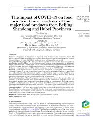 Check spelling or type a new query. Pdf The Impact Of Covid 19 On Food Prices In China Evidence Of Four Major Food Products From Beijing Shandong And Hubei Provinces