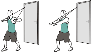 Make sure your bands are safely anchored either under your own body or fastened to a door frame or piece of furniture to avoid. Resistance Bands For Door Workouts 10 Door Anchor Exercises Atemi Sports