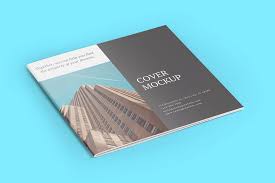 Square Magazine Brochure Cover Mockup Generator Brochure Cover Cover Brochure