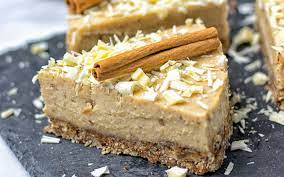 White chocolate brownies, where have you been? Cinnamon White Chocolate Cheesecake Vegan Gluten Free One Green Planet