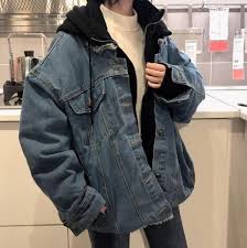 Oversize Denim Hooded Thick Jacket Jacket Outfits Fashion Outfits Hipster Outfits