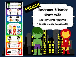 French Superhero Themed Behavior Chart