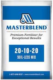 Mixing masterblend nutrient formula for growing leafy vegetables in a hydroponic system. 20 10 20 Soil Less Mix Masterblend International