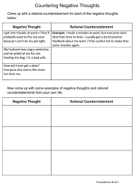 Countering Negative Thoughts Thought Log Worksheet Therapist Aid Therapy Worksheets Cbt Therapy Counseling Worksheets