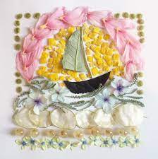 Sailor S Valentine Pressed Flower Art Floral Art Flower Art
