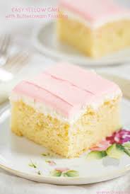 Easy Yellow Cake With Buttercream Frosting Recipe Cake Recipes Desserts Moist Yellow Cakes