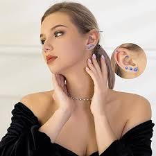 Trinity Ball Flat Back Gold Stud Earring, Helix Cartilage Piercings