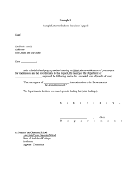 Graduation requirements, grading policies (for example, retaking courses to make up for poor or penalty grades), opportunities available to students with a high g. Sample Letter Template To Student Results Of Appeal Printable Pdf Download