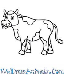 Outline the whole cow by a softer pencil line as you see on this picture. How To Draw A Cartoon Cow
