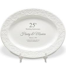 What are traditional 25th wedding anniversary gifts? Lenox 25th Wedding Anniversary Personalized Oval Platter