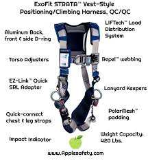 1112490 Exofit Strata Vest Style Positioning Climbing Harness Qc Qc