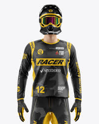 Motocross Racing Kit Mockup In Apparel Mockups On Yellow Images Object Mockups