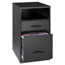 The slanted shelving is designed for use with color coded filing, side tab folders, and end tab filing. Space Solutions Home Office 2 Drawer Vertical Steel Filing Cabinet With Shelf Black Walmart Com Walmart Com