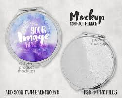 Round Compact Mirror Mockup Template Add Your Own Image And Etsy Compact Mirror Mockup Template Mockup