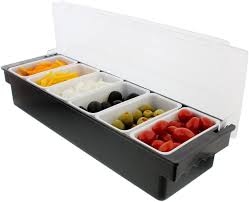 Maybe you would like to learn more about one of these? Amazon Com Ice Cooled Condiment Serving Container Chilled Garnish Tray Bar Caddy For Home Work Or Restaurant Serving Trays