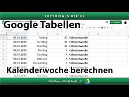 Excel für microsoft 365 excel für microsoft 365 für mac excel für system 2 die woche, die den ersten donnerstag des jahrs umfasst, ist die erste kalenderwoche mit. Kalenderwoche Von Einem Datum Berechnen In Google Tabellen Toptorials