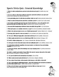 Which game is the national winter . Sports Trivia Worksheets Teaching Resources Teachers Pay Teachers