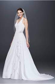 White By Vera Wang High Neck Halter Wedding Dress David S Bridal Halter Wedding Dress Ruffle Wedding Dress Wedding Dresses